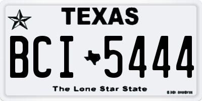 TX license plate BCI5444