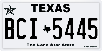 TX license plate BCI5445