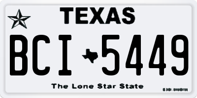 TX license plate BCI5449