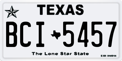 TX license plate BCI5457