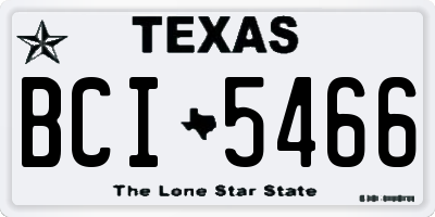TX license plate BCI5466