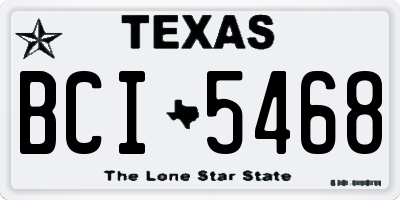 TX license plate BCI5468