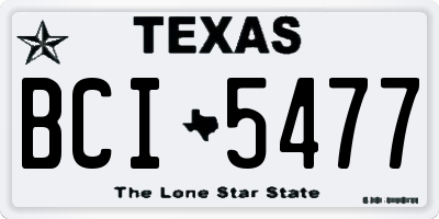 TX license plate BCI5477