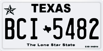 TX license plate BCI5482