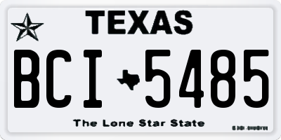 TX license plate BCI5485