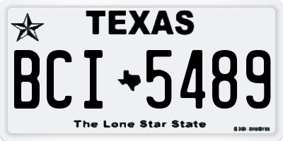 TX license plate BCI5489