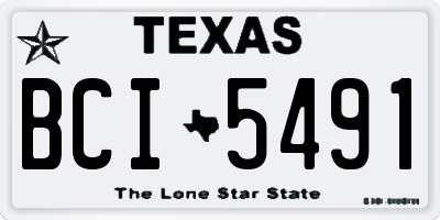 TX license plate BCI5491