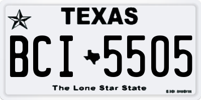 TX license plate BCI5505