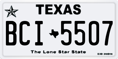 TX license plate BCI5507