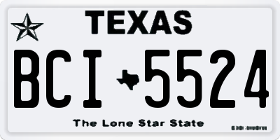 TX license plate BCI5524
