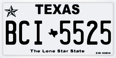 TX license plate BCI5525