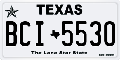 TX license plate BCI5530