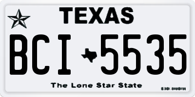 TX license plate BCI5535