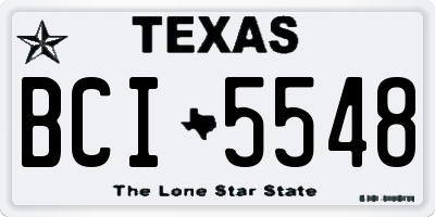 TX license plate BCI5548