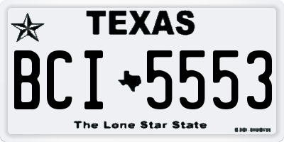 TX license plate BCI5553