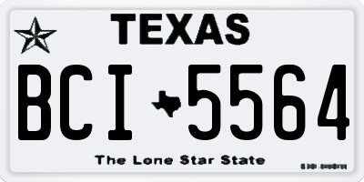 TX license plate BCI5564