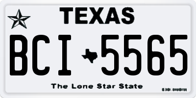 TX license plate BCI5565