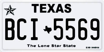 TX license plate BCI5569