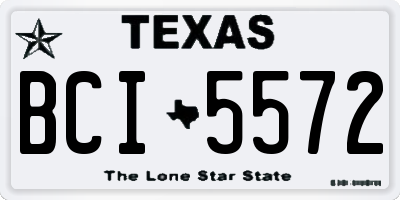 TX license plate BCI5572