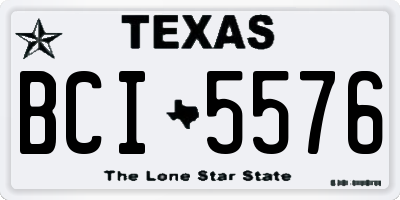 TX license plate BCI5576