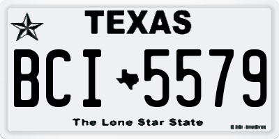 TX license plate BCI5579