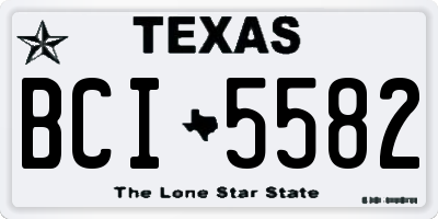 TX license plate BCI5582