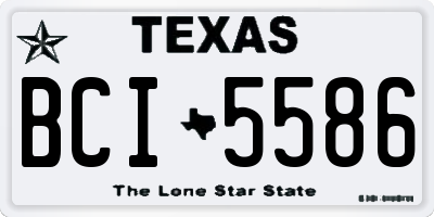 TX license plate BCI5586