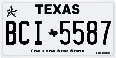 TX license plate BCI5587