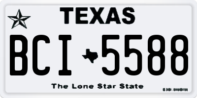 TX license plate BCI5588