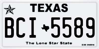 TX license plate BCI5589
