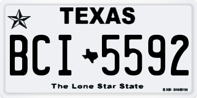 TX license plate BCI5592