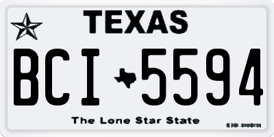 TX license plate BCI5594