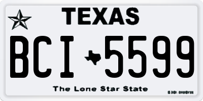 TX license plate BCI5599