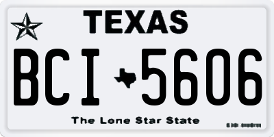 TX license plate BCI5606
