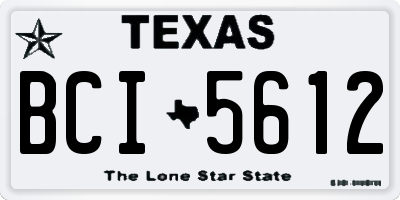 TX license plate BCI5612