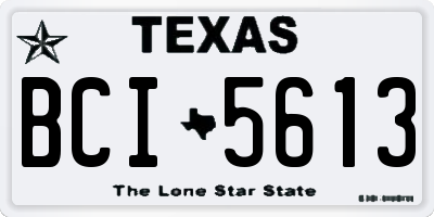 TX license plate BCI5613