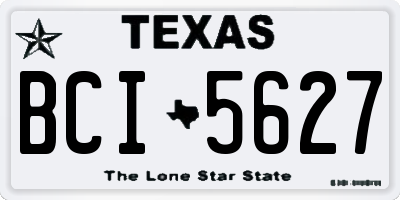 TX license plate BCI5627