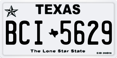 TX license plate BCI5629