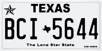 TX license plate BCI5644