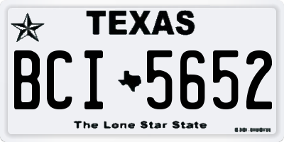 TX license plate BCI5652