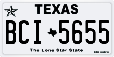 TX license plate BCI5655