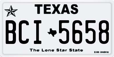 TX license plate BCI5658