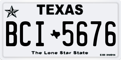 TX license plate BCI5676