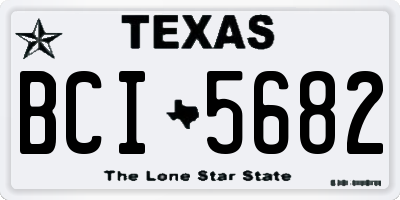 TX license plate BCI5682