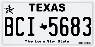 TX license plate BCI5683