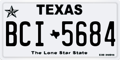 TX license plate BCI5684