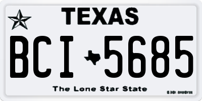 TX license plate BCI5685
