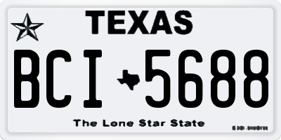 TX license plate BCI5688