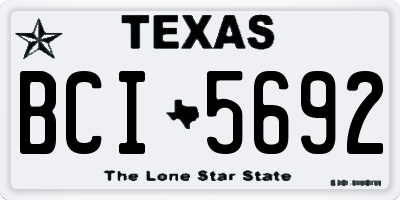 TX license plate BCI5692