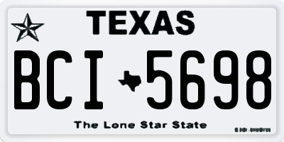 TX license plate BCI5698